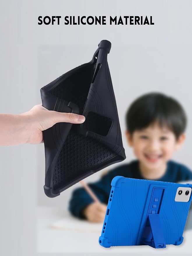 10 Case for SVITOO Tab 10/P10/PL001 Android 15 Tablet (Black) | Soft Silicone Kids Friendly Protective Cover with Adjustable Stand Drop-Proof