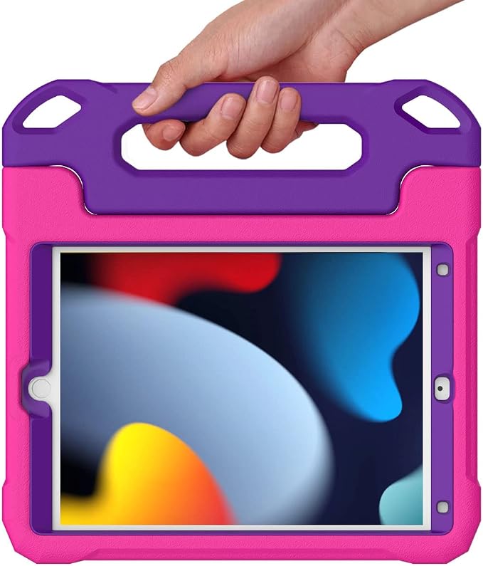 SUPLIK Kids Case for iPad 9th/8th/7th Generation -10.2 inch 2021/2020/2019 Built with Screen Protector Durable Shockproof Handle Stand Case for Apple iPad Gen 9/8/7 Black