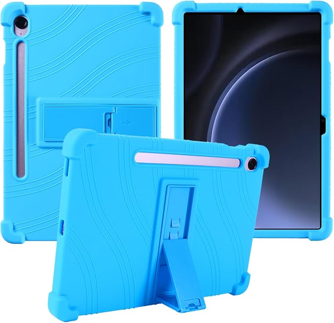 for Samsung Galaxy Tab S10 FE 11 Inch Tablets CaseBOVUGAC Soft Silicone Adjustable Stand Shockproof Kids Friendly for 10 Inch Tablets(Black)