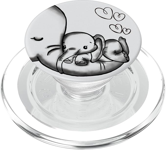 Cute Elephant Mom &amp Baby Elephant Love Beautiful Phone Grip PopSockets Grip and Stand for Phones and Tablets PopSockets Adhesive PopGrip