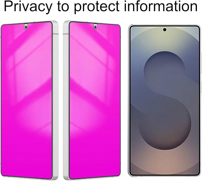 2 Pack for Samsung Galaxy S25 Ultra Privacy Screen Protector Anti spy Anti blue Light Film Gradient Colorful