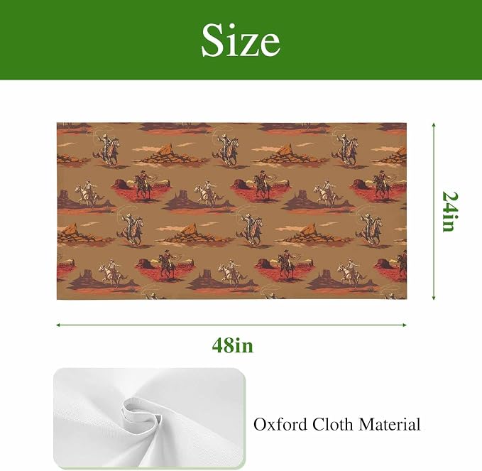 Cowboys Horses 3 Pcs Fluorescent Light Covers 4 x 2 Feet, Desert Ethnic Winds