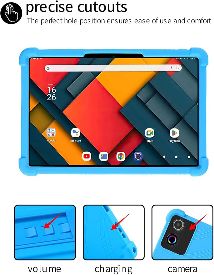 for Jeazans Jzpad-A10Pro Tablet 10 Inch Android Tablets CaseBOVUGAC Soft Silicone Adjustable Stand Shockproof Kids Friendly for Jeazans A10Pro Tablets(Black)