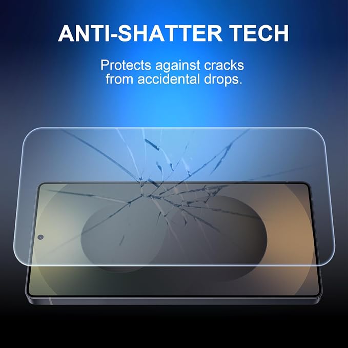 for Samsung Galaxy S24 FE Tempered Glass Screen Protector [Military Grade Shatterproof &amp Longest Durable] Auto Dust-Elimination Installation Box Bubble Free HD Clear Easy Installation 2 Pack