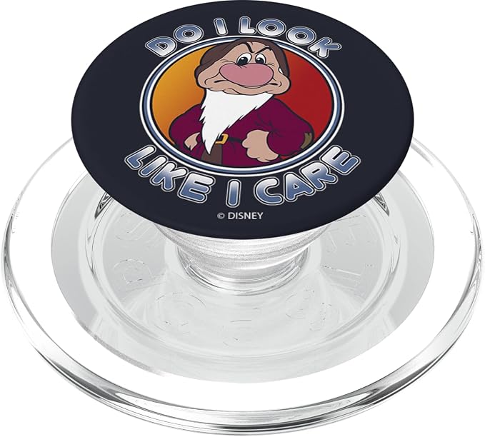Disney Snow White Dwarf Grumpy Do I Look Like I Care PopSockets Adhesive PopGrip