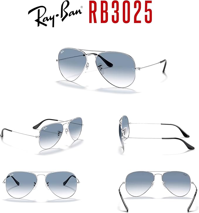 Ray-Ban RB3025 Metal Aviator Sunglasses For Men For Women +BUNDLE with ACCESSORY EYEWEAR KIT