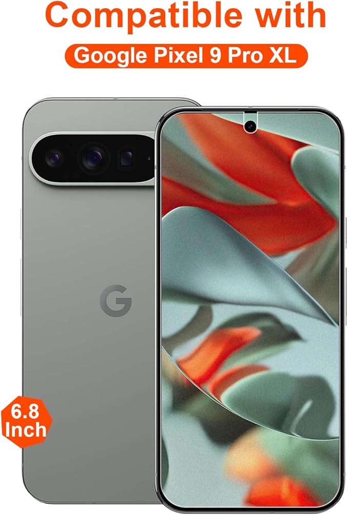 2 Pack for Google Pixel 9 Pro XL Matte Privacy Screen Protector 6.8 Inch[Not Glass] Anti-Scratch Anti-Glare Support fingerprint Unlock