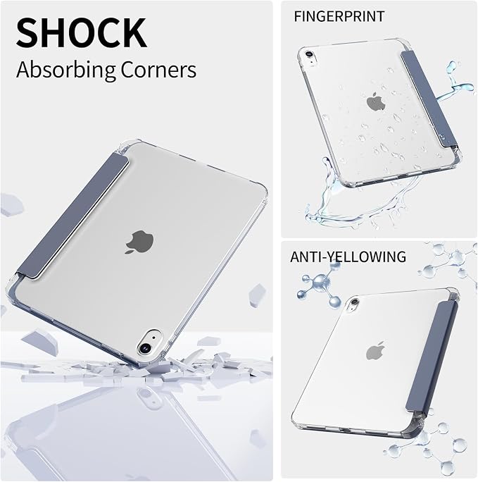 Shockproof Translucent Case with Pencil Holder for iPad Air 11/10.9 4th-8th
