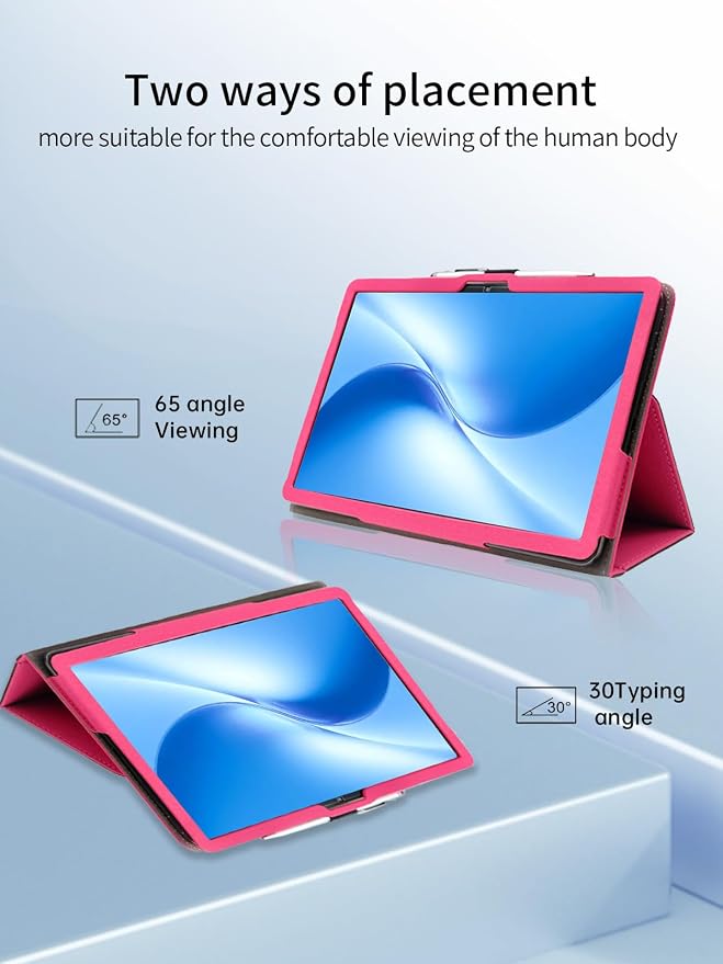 Case for DOOGEE U12 Tablet 12 inch Android 16 TabletsUYRUREL Leather Slim Folding Stand Cover with Hand Strap Magnet for Men Women Full ProtectionBlack.