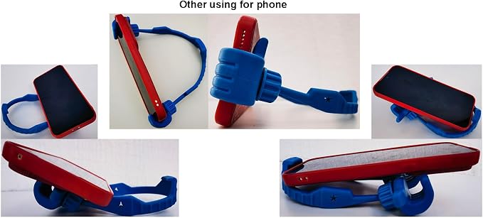 4 Pack Adjustable Holder for PhoneTablet and E-ReadersThumbs Up Lazy Phone StandBlue/Black/Red/Turquoise 5.63 x 3.66 x 1.77Inch