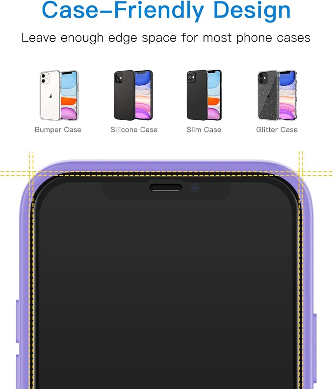 JETech One Touch Install Screen Protector for iPhone 11/XR 6.1-Inch Full Coverage Tempered Glass Film Auto Alignment Tool Kit HD Clear 2-Pack