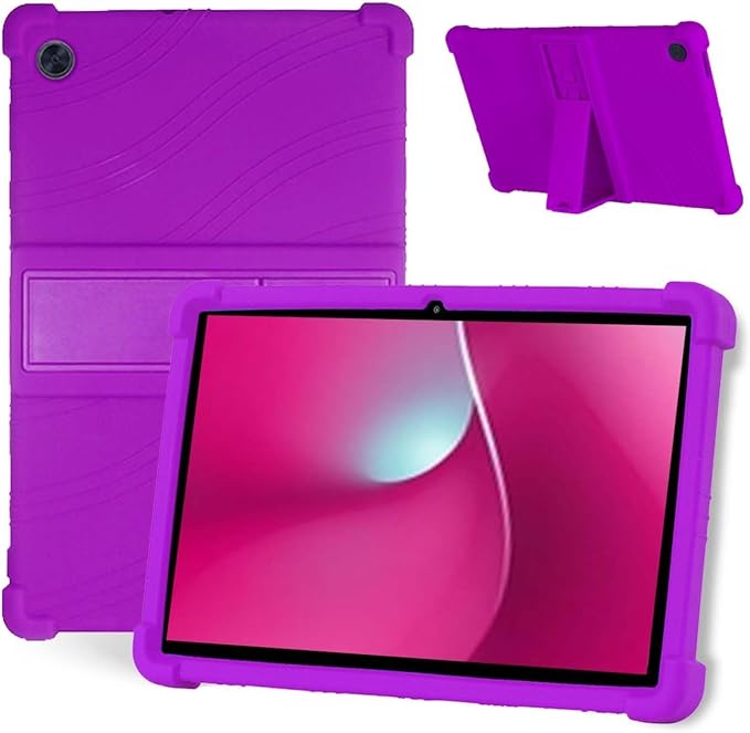 Case for T-Mobile REVVL Tab 2 10.1 Inch Android Tablet - Durable Grip Protection Silicone Case with Kickstand (Black)