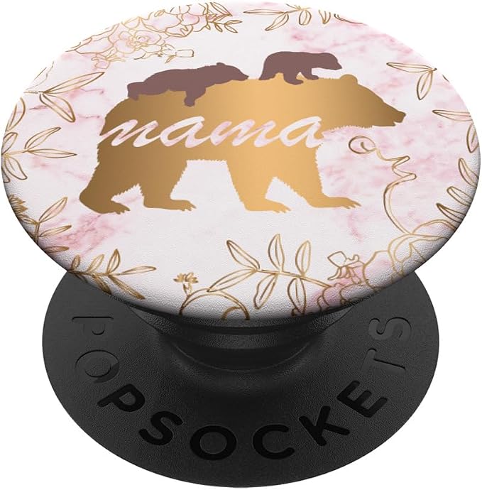Mama Bear 2 Cubs Women Cell Phone Accessory PopSockets Adhesive PopGrip