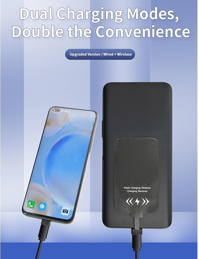 GOWENIC USB Type C 2000mA Super Fast Qi Wireless Charging Receiver Adapter Compatible with and Other Type C Devices