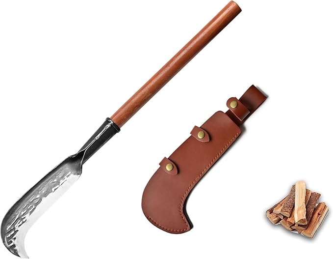 Machete for Yard Work Billhook Sickle Knife Brush Clearing Sickle Knife with Sheath - Perfect Brush Axe for Survival Cut Machete,Ideal for Camping,Gardening, Land Management,