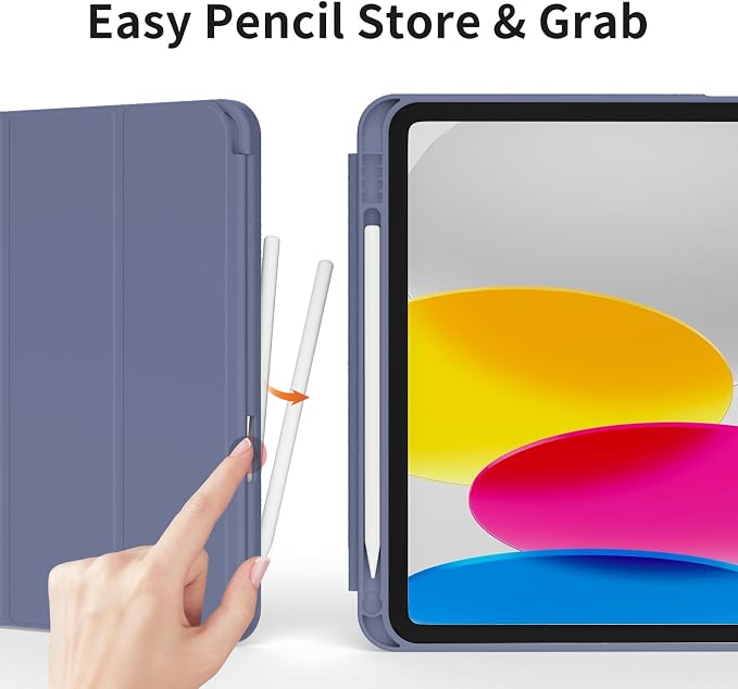 Case for iPad 11th Generation A16 Chip (2025) iPad 10th Generation Case 10.9-inch (2022) Trifold Stable Stand Protective Soft TPU Back Cover with Pencil Holder Black