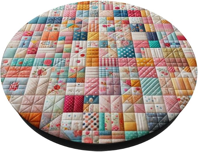 Cute Quilt Block Pattern Art Style PopSockets PopGrip for MagSafe