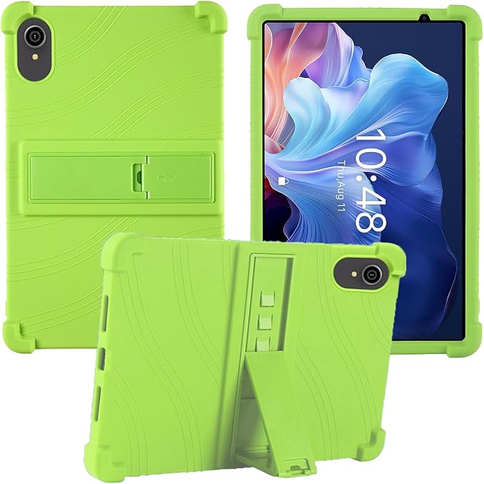 for ApoloSign EP103A 10.1 Tablet CaseBOVUGAC Soft Silicone Case Adjustable Stand Shockproof Kids Friendly (Black)