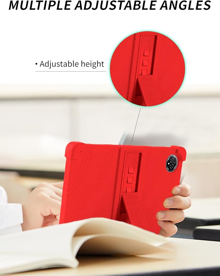 Case for Raemond K80 Tablet 10 Inch Android 15WUNIAK Hollow Back DesignHeat Dissipation Shockproof Lightweight Adjustable Kickstand Silicone Shell&ampKids Friendly Soft CaseBlack