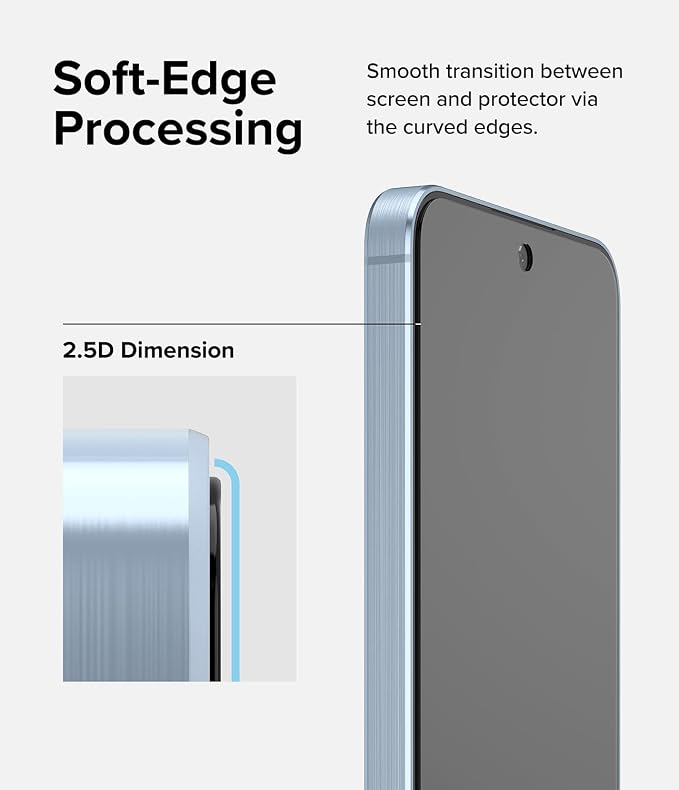 Ringke for Samsung Galaxy A35 5G Screen Protector [Easy Slide 2 Pack] | Easy Installation with Alignment Tool Case Friendly Premium 9H Hardness Tempered Glass