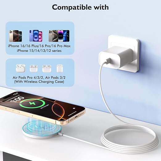 [Apple MFi Certified] iPhone 17 Magnetic Charger6FT USB C i Phone 17 Wireless Charging Pad &amp Fast PD USB C Charging BlockFast iPhone Mag-Safe Charger for iPhone 17/16 Pro/Pro Max/15/14/13/12 Ser