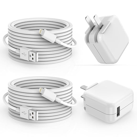 For iPad Charger [ Apple MFI Certified ] 10FT Long for iPad Chargers Lightning Cord Cable Fast Charging USB Wall Charger Block Foldable Plug for iPad7/ 8/9 GenerationiPadAiriPadMini iPadProiPhone