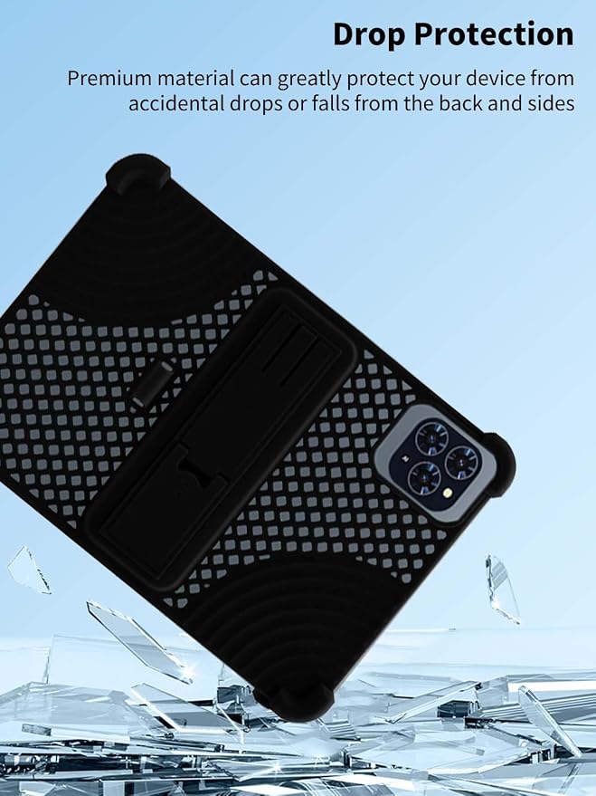Case for TABWEE T90/W90 TabletNOUKAJU Tablet Protection Case(with Pen)Adjustable BracketSoft SiliconeSilicone Protection Cover for TABWEE T90 Tablet 11inch(Black)