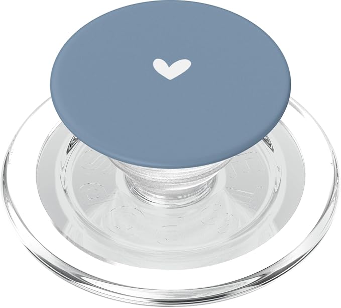Dusty Blue - Cute Simple Chic Boho Hand Drawn Heart PopSockets Adhesive PopGrip
