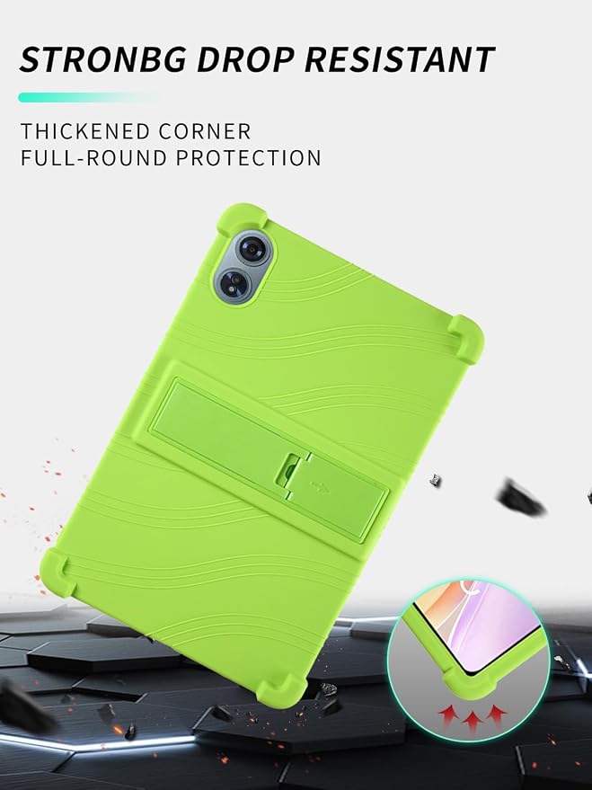 Case for Odea A12 Android 15 Tablets 12 Inch Tablet 2025- Soft Silicone Shock Proof Lightweight Stand Rubber Shell Protective CoverKids Friendly Soft Silicone Adjustable Stand CoverBlack