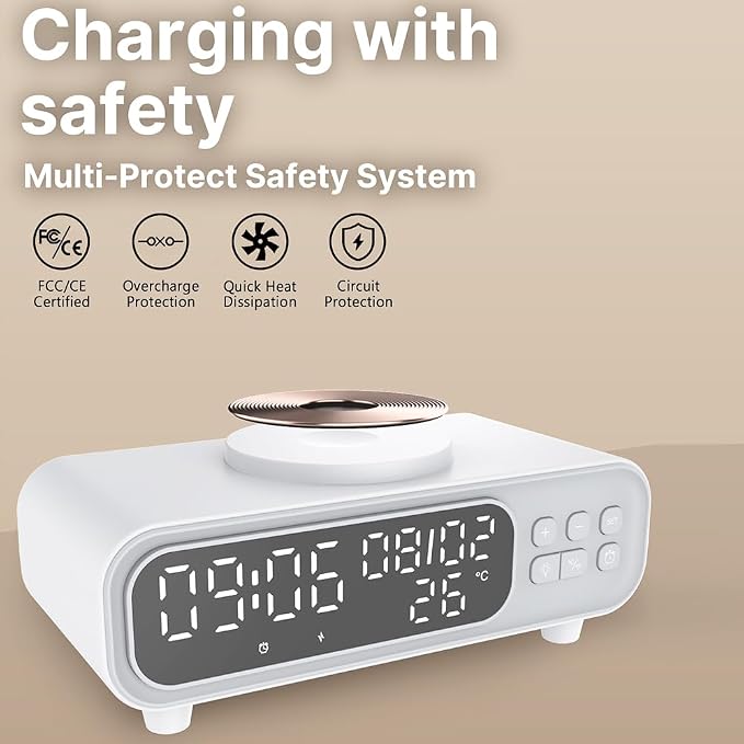 IHAO 3in1 Multifunctional Foldable Wireless Charging Station with LED Ambient Night Light Fast QC3.0 Charger for Phone iWatch Headphone Space-Saving Auto-Shutoff &amp Overcharge Protection-Black