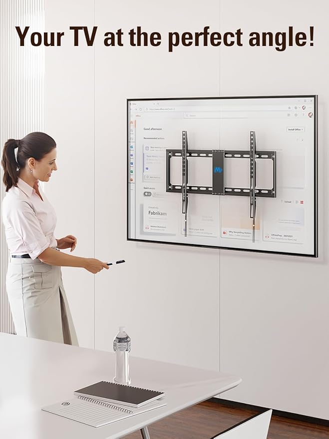 Mounting Dream TV Mount Fixed for Most 42-84 Inch Flat Screen TVs, UL Listed TV Wall Mount Bracket up to VESA 600 x 400mm and 132 lbs - Fits 16"/18"/24" Studs - Low Profile and Space Saving MD2163-K