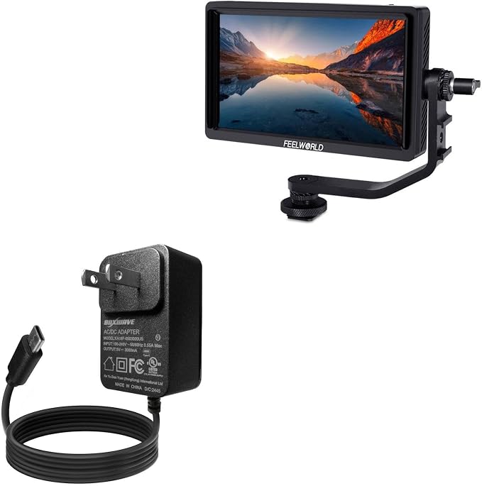 BoxWave Charger Compatible with FeelWorld FW568S - Wall Charger Direct (15W) Rapid Charge Your Device with Built-in 3ft Cable