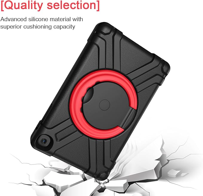 AKABEILA Compatible with Amazon Fire HD 8 2020/2022 Tablet Case，Rugged Kids Case with Stand Lightweight Shockproof Kids Friendly Tablet Cover Black