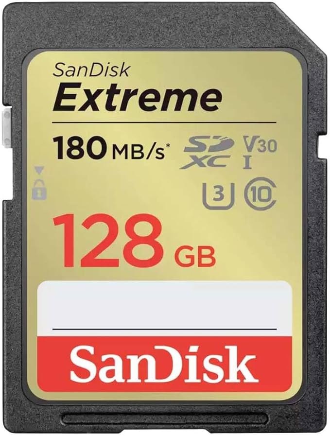 SanDisk 128GB Extreme SDXC UHS-I Memory Card - C10, U3, V30, 4K, UHD, SD Card - SDSDXVA-128G-GNCIN