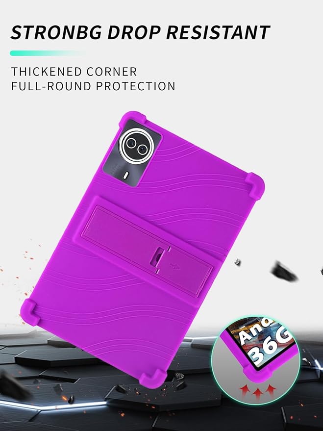 Case for TCL NXTPAPER 14/Callsky-Tech Ctab 14/BEYODFU A140 Tablet 14 inch，WUNIAK Shock Proof Lightweight Stand Rubber Shell Protective CoverKids Friendly Soft Silicone Adjustable Stand CoverBlack