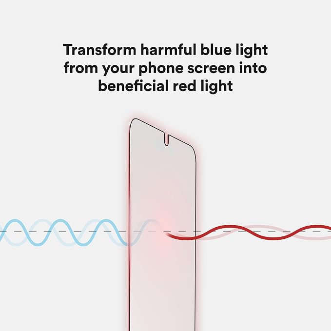 BodyGuardz Red Light Converter Screen Protector – Passive Red Light Therapy for Face - Promotes Better Sleep Healthier Skin Reduced Eye Strain – 9H Tempered Glass Easy Install (Galaxy S26)