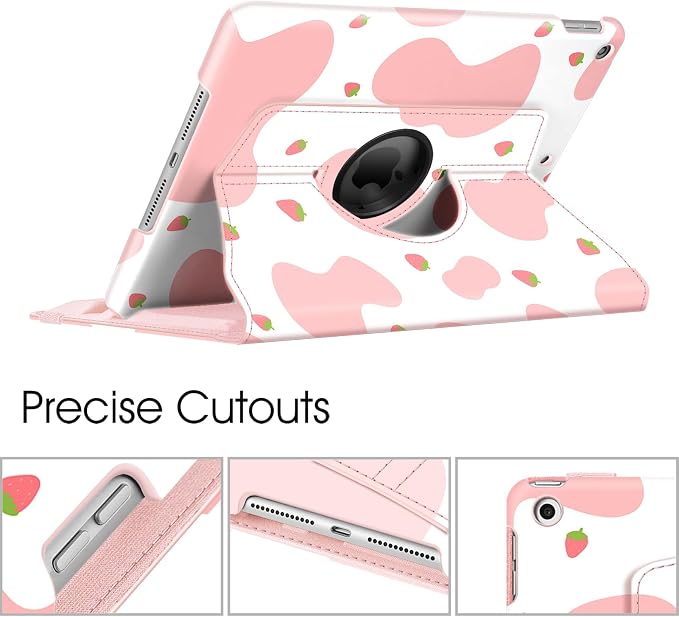 Fintie 360° Rotating Case for iPad 9th / 8th / 7th Generation 10.2 Inch | Swivel Stand Portrait &amp Landscape Viewing Shockproof Cover with Pencil Holder Auto Wake/Sleep Aqua Wave