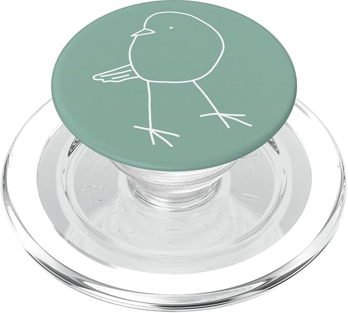 Cute Bird Line Art Nature Minimalist Modern Mint Sage Green PopSockets Adhesive PopGrip
