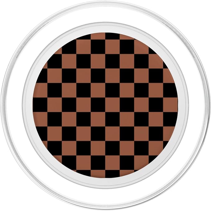 Brown and Black Checker Checkers Checkered Prüfer PopSockets Adhesive PopGrip