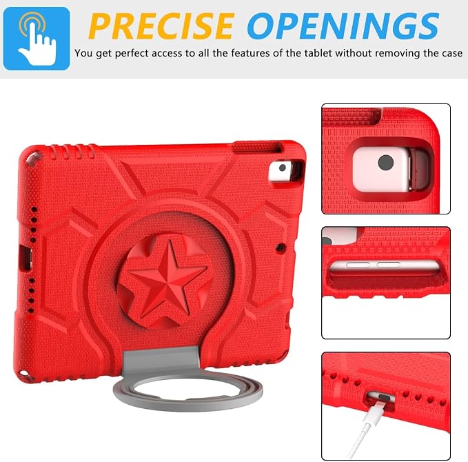 Kids Case for iPad 5th/6th Generation 9.7-inch 2017/2018 Release Lainergie iPad Air 2 Case with Screen Protector iPad Pro 9.7 Protective Cover Case Lightweight Shockproof with Handle Stand Black