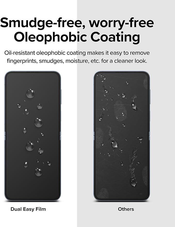 Ringke Dual Easy Film [4-Layer Protection] Compatible with Samsung Galaxy Z Flip 6 Screen Protector Self Healing Repair Coating Full Coverage Screen Protector with Installation Tool - 2 Pack