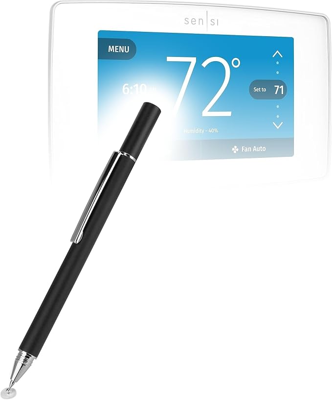 BoxWave Stylus Pen Compatible with Emerson ST75W - FineTouch Capacitive Stylus Super Precise Stylus Pen - Jet Black