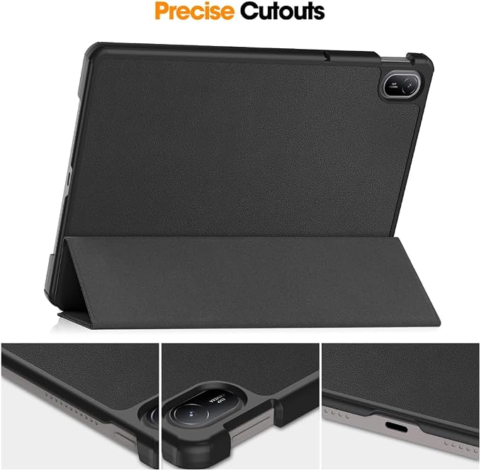 Kepuch Custer Case Compatible for Huawei MatePad SE 11 2024Ultra-Thin PU-Leather Hard Shell Cover - Black