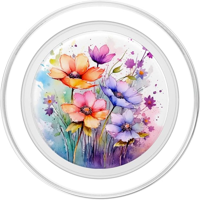 Wildflower Watercolor Flowers Design Floral Garden PopSockets Adhesive PopGrip