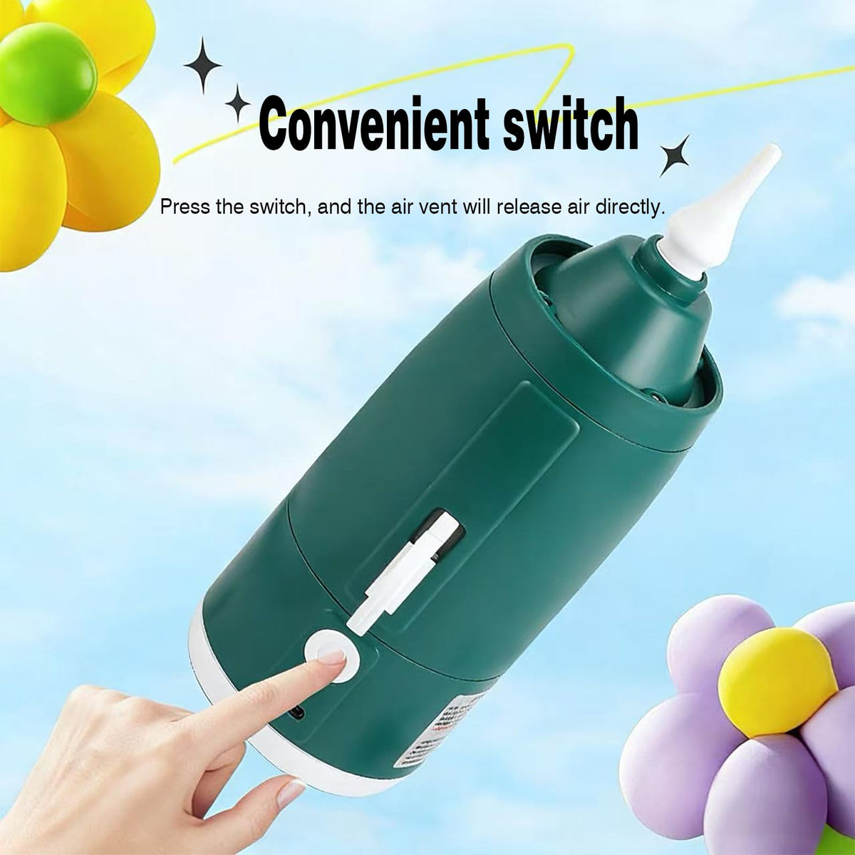 Rechargeable Cordless Portable Electric Balloon Pump - Built-in Battery Air Machine, Dual Modes for Latex/Foil/Balloon/Basketball, Includes Red Mesh Bag, Perfect for Party/Birthday Decor