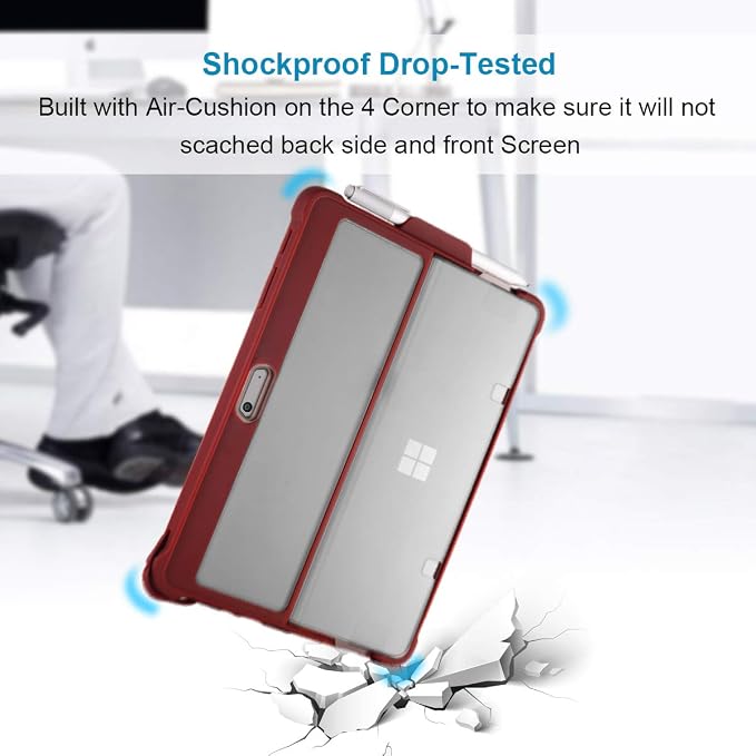 for Surface Go 3 Case Surface Go 2 Case Surface Go Cases Shockproof Rugged Folio Surface Go 3/ Go 2/ Go Protective Cases Cover Compatible with Microsoft Surface Go 2/ Go 3/ Go 10 inch Tablet