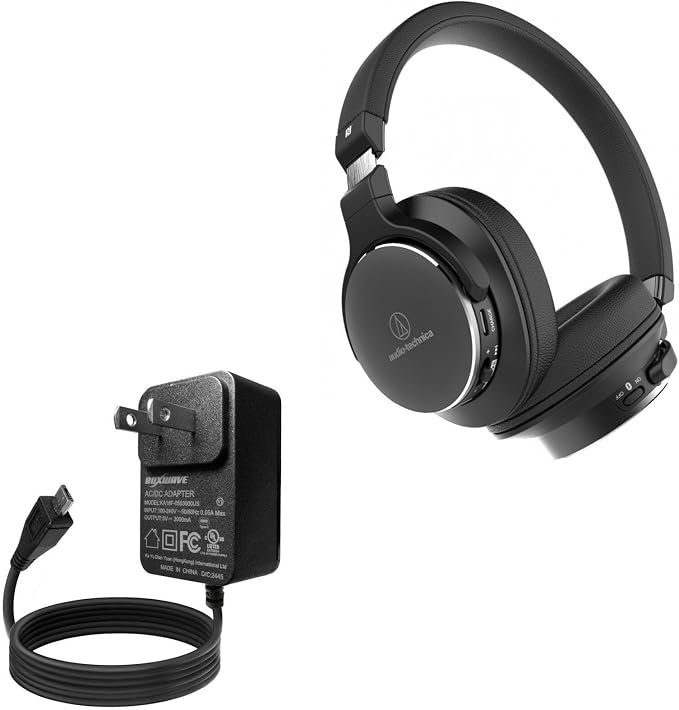 BoxWave Charger Compatible with Audio-Technica ATH-SR5BT - Wall Charger Direct (15W) Rapid Charge Your Device with Built-in 3ft Cable