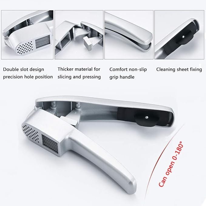 Garlic Press and Slicer 2-in-1, Mincer & Crusher with Peeler