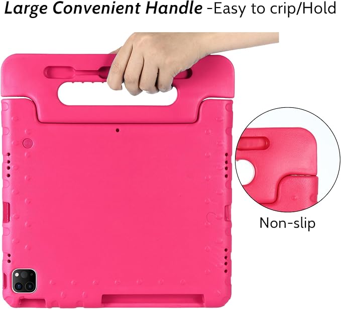 Dteck Kids Case for iPad 10.2 - Shockproof Rugged EVA Handle Stand Child Proof Case for iPad 9/8/7 Generation Black