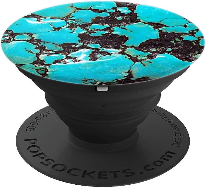 Turquoise Marble Stone Slab Print Southern Glam Phone Grip PopSockets Adhesive PopGrip